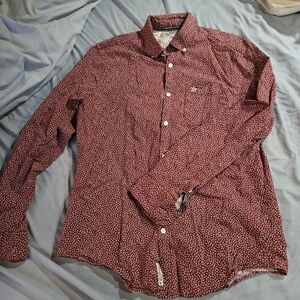 Penguin Burgundy Micro-Print Button-Down Shirt